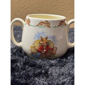 Royal Doulton Bunnykins Two-Handled Fine Bone China Mug Playing In The Hay